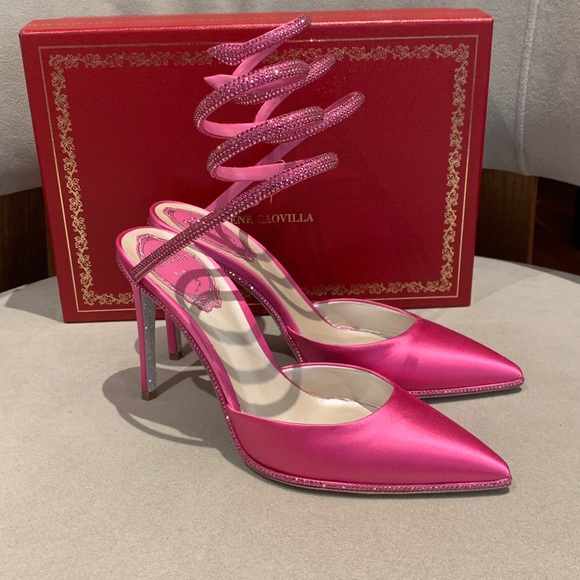 New Authentic Rene Caovilla Satin Crystal Strass Mule - Picture 3 of 9